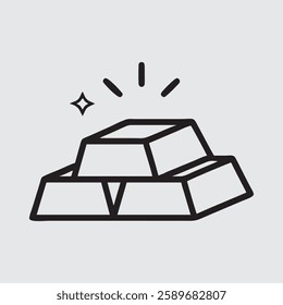 Bar gold icon in thin line style Vector illustration graphic design