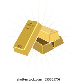 bar of gold on a white background