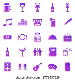 Bar gradient icons on white background, stock vector