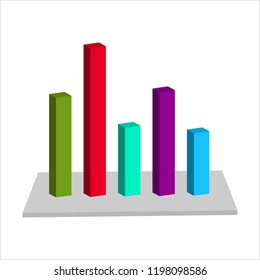 Bar Graph 3d Design Vector Art Illustration