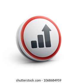 Bar graph with arrow web icon