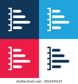 Bar Graph blue and red four color minimal icon set