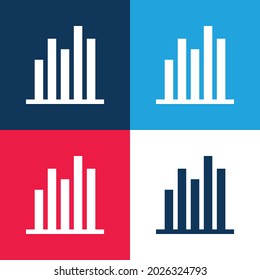 Bar Graph blue and red four color minimal icon set