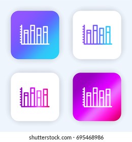 Bar graph bright purple and blue gradient app icon