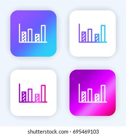 Bar graph bright purple and blue gradient app icon