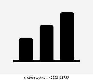 Gráfico gráfico gráfico de barras Icono Progreso de crecimiento Aumento de rendimiento Datos del mercado de negocio Arriba del Vector blanco negro Clipart Gráfico Ilustración Ilustración Símbolo de signo de ilustración