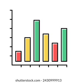 bar graph color icon vector. bar graph sign. isolated symbol illustration