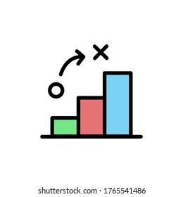 Bar graph colored icon. Simple color element illustration. Bar graph concept outline symbol design from Business strategy set. Can be used for web and mobile