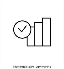Bar graph concept line icon. Simple element illustration. Bar graph concept outline symbol design.