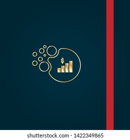 Bar graph with dollar gold logo concept. Designed for your web site design, logo, app, UI. Bar graph with dollar gold initial logo design. corporate identity logo. can be used for business company.