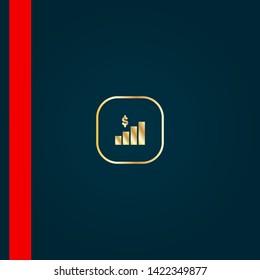Bar graph with dollar gold logo concept. Designed for your web site design, logo, app, UI. Bar graph with dollar gold initial logo design. corporate identity logo. can be used for business company.