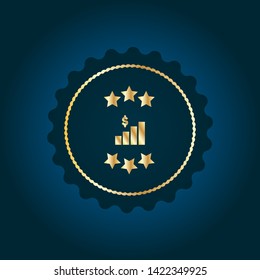 Bar graph with dollar gold logo concept. Designed for your web site design, logo, app, UI. Bar graph with dollar gold initial logo design. corporate identity logo. can be used for business company.