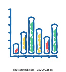 bar graph doodle icon sketch vector. bar graph sign. isolated symbol illustration