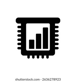 Bar Graph Emerging from Computer Chip Technology Data Visualization