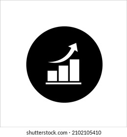 Bar graph exchange rate increase icon, vector illustration in outline or line style, create a business