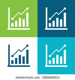 Bar Graph Flat four color minimal icon set