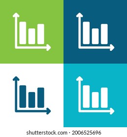 Bar Graph Flat four color minimal icon set