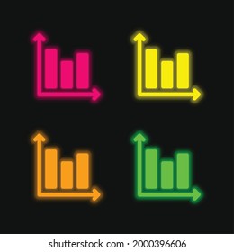 Icono de vector neonato brillante de cuatro colores