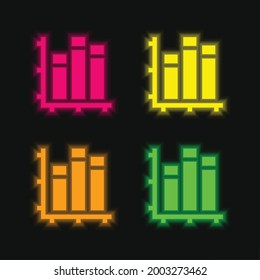 Icono de vector neonato brillante de cuatro colores