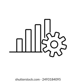 Bar Graph With Gear Icon