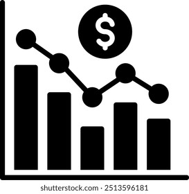 Bar Graph Glyph Vector Icon Design