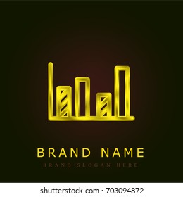 Bar graph golden metallic logo