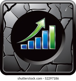 bar graph gray cracked web button