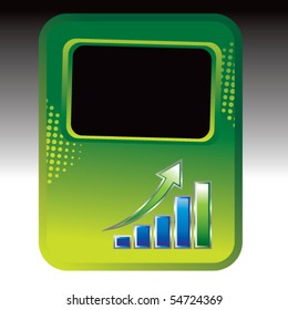 modelo de meio-tom verde do gráfico de barras