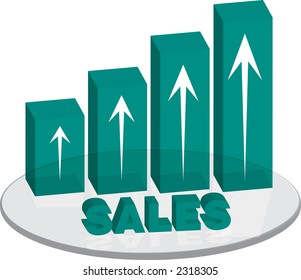 A bar graph in green that can be used in business