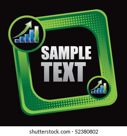 bar graph green tilted web icon