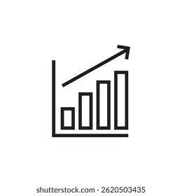 bar graph growth icon editable outline stroke vector eps