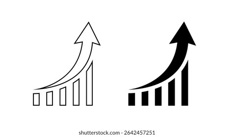Bar graph growth icon isolated on white background. Chart increase sign symbol