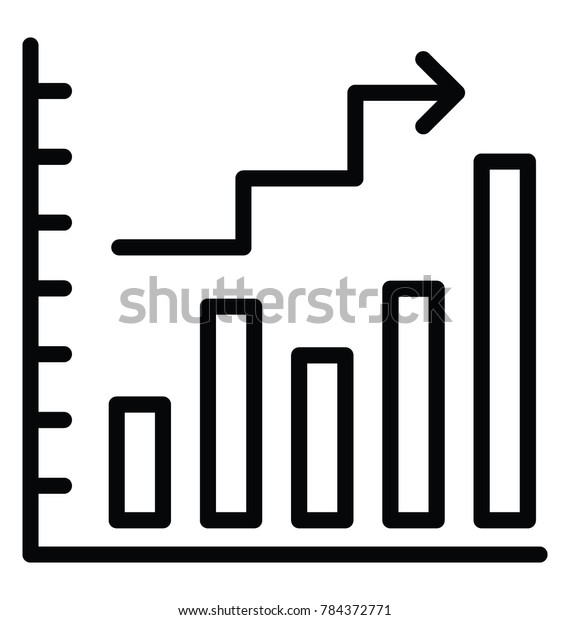 Bar Graph Growth Icon Symbolising Growth Vector De Stock Libre De Regalías 784372771 9955