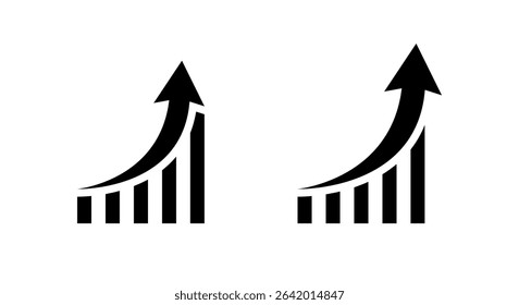 Bar graph growth icon in trendy style. Revenue increase chart sign symbol