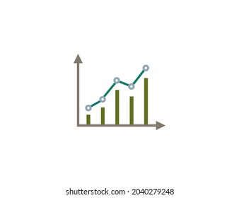 Bar graph, growth icon. Vector illustration. Flat design.