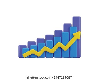 bar graph icon 3d render concept of business analytics icon vector illustration