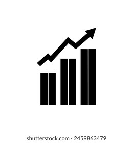 Bar graph icon. Black Bar graph icon on white background. Vector illustration