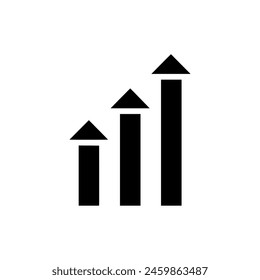 Bar graph icon. Black Bar graph icon on white background. Vector illustration