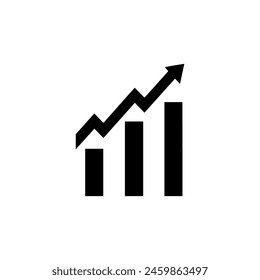 Bar graph icon. Black Bar graph icon on white background. Vector illustration