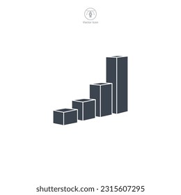 Icono de gráfico de barras. Ilustración vectorial limpia e informativa de un gráfico de barras, que ilustra datos en un formato visualmente atractivo y fácil de entender.