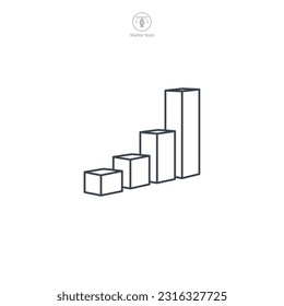 Bar Graph icon. A clean and informative vector illustration of a bar graph, illustrating data in a visually appealing and easy-to-understand format.