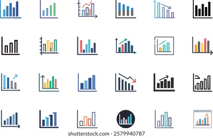 Bar Graph icon design set
