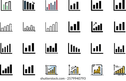 Bar Graph icon design set
