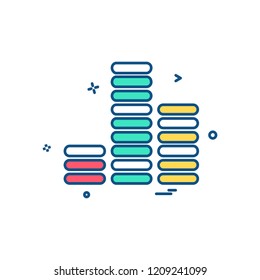 Bar graph icon design vector