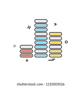 Bar graph icon design vector
