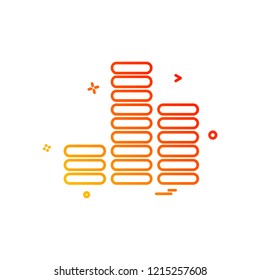 Bar graph icon design vector