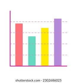 Icono de gráfico de barras. Ilustración plana del icono vectorial del gráfico de barras para el diseño web