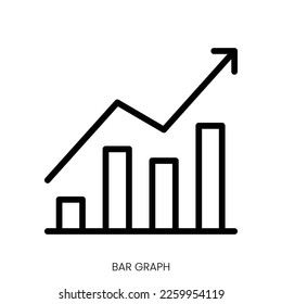 icono de gráfico de barras. Diseño De Estilo De Arte De Línea Aislado En Fondo Blanco