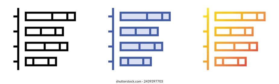 bar graph icon. Linear, Blue Fill and Gradient Style Design Isolated On White Background