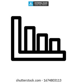 bar graph icon or logo isolated sign symbol vector illustration - high quality black style vector icons
